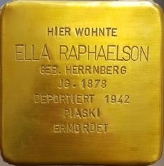 Stolperstein Dedicated To Ella Raphaelson