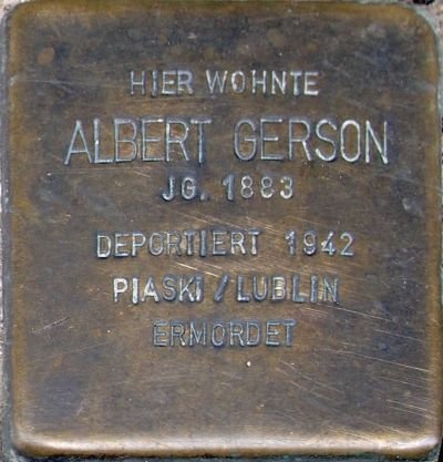 Stolperstein dedicated to Albert Gerson in Mainz, Germany