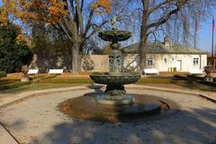 Decorative singing fountain at Queen Anne's Summer Palace in Prague