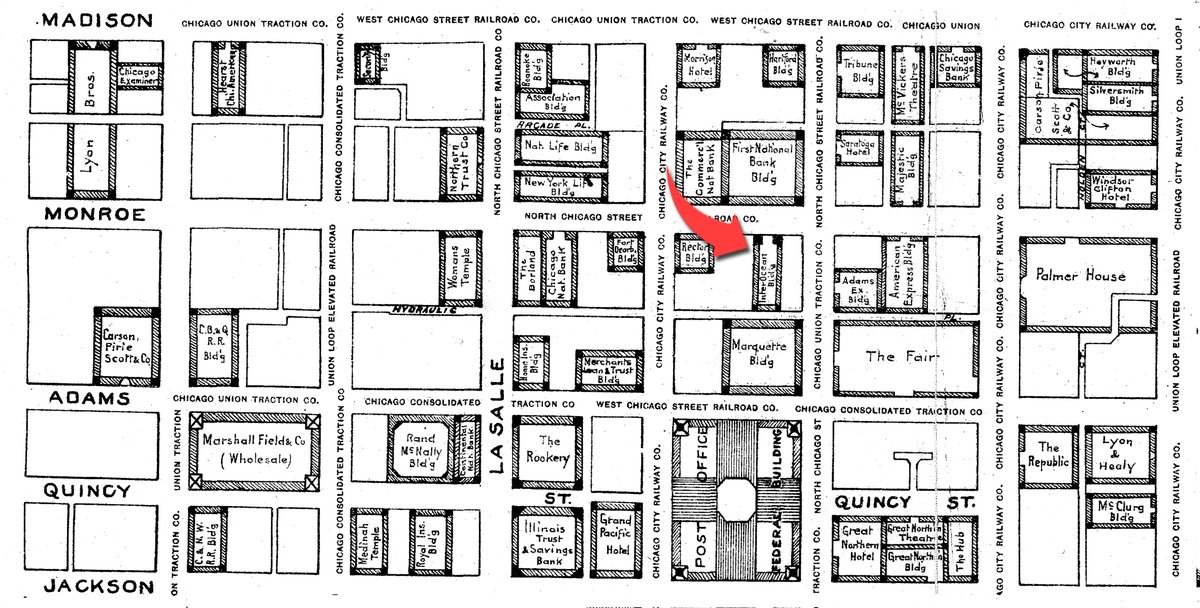 Inter Ocean Building Chicago Directory Map 1905
