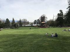 Scenic view of the Botanical Garden of Geneva with lush greenery and vibrant plants