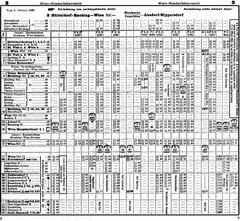 Historic timetable of the Verbindungsbahn railway from October 3, 1926, showing train schedules and connections
