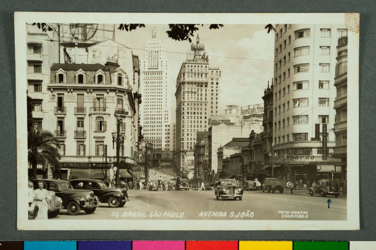 Avenida São João in São Paulo, historical view from Museu Paulista collection