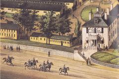 Close up view of Steuart House, formerly known as Maryland Square, used as Jarvis Hospital HQ in 1861