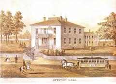 19th century lithograph of Old Steuart Hall