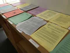 Researchers consulting documents near library at Maryland Historical Society, Baltimore
