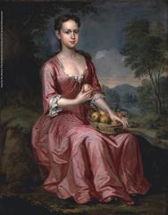Portrait of Jane Clark (Mrs. Ezekiel Lewis) painted in oil on canvas by John Smibert in 1732