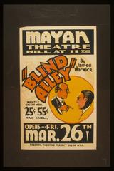 Poster for Federal Theatre Project presentation of Blind Alley showing two men talking