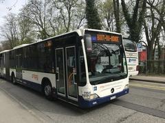 Bus in front of United Nations Campus in Geneva