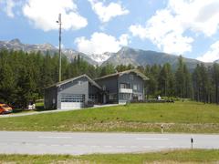 Road maintenance building and employee home at Ova Spin Grisons Switzerland