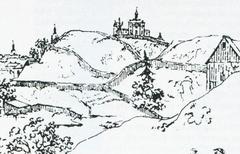 Stockholms observatorium och kvarn 1790-tal historic building and windmill in Stockholm from 1790s