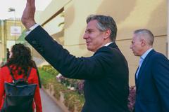Secretary of State Antony J. Blinken greeting U.S. Mission Saudi Arabia staff and families in Riyadh