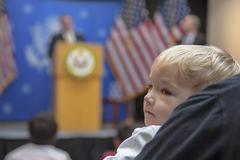 U.S. Secretary of State Mike Pompeo addressing U.S. Embassy Riyadh staff and families