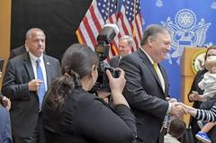 U.S. Secretary of State Mike Pompeo meeting with U.S. Embassy Riyadh staff and families