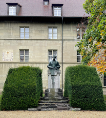 Saint Petrus Canisius statue at Collège Saint Michel in Fribourg Switzerland