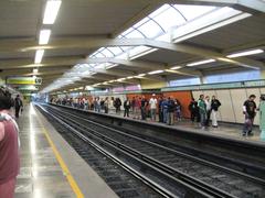 Northbound platform of Santa Anita Metro station on Line 4 in Mexico City