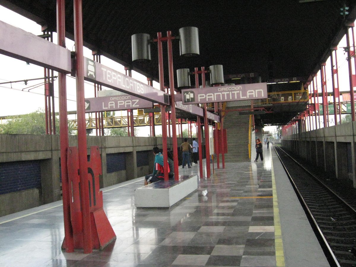 Platform of Tepalcates Metro station on Line A in Mexico City