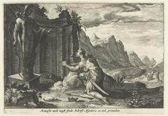 King Manasseh worshiping an idol engraving