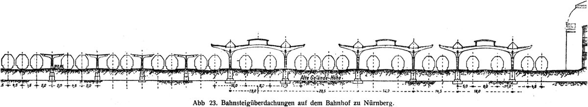 historic platform canopies at Nuremberg Central Station