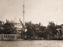 Beylerbeyi Mosque from the Bosphorus in Istanbul during Ottoman Empire era
