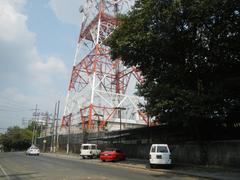 ABS-CBN Broadcasting Center and Eugenio Lopez, Jr. Communications Center in Quezon City with Millennium Transmitter tower and surrounding major roads