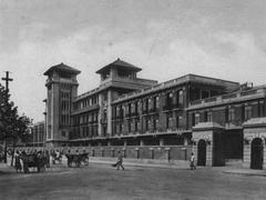 Shanghai Racecourse stands and administration building historic black and white photo
