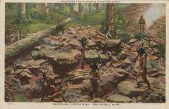 Milwaukee Public Museum miniature display of an Aboriginal copper mine at Isle Royale, Michigan