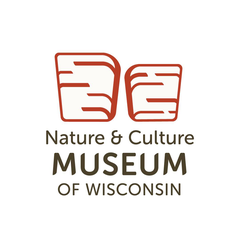 Logo of the Nature & Culture Museum of Wisconsin with a blue and white design