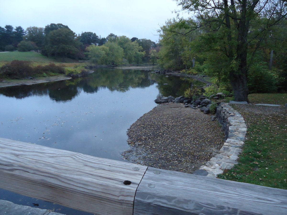 View of Concord River from bridge at American Revolutionary War battle site