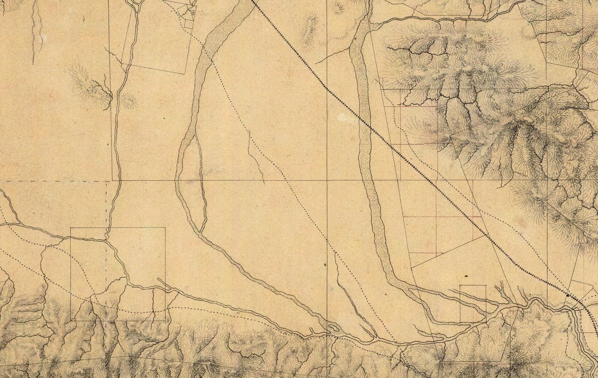 1880 detailed map of central and southeastern San Fernando Valley, showing Rancho Los Encinos, Mission San Fernando Rey de España, Tujunga River, and Los Angeles River channels