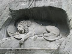 Stone Lion Monument in Lucerne Switzerland