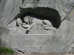 Lion Monument in Lucerne carved in rock