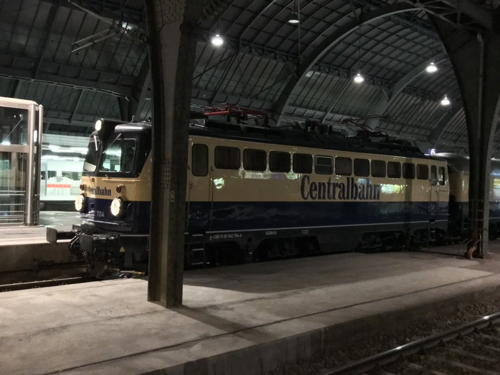 1142 704-6 Centralbahn electric locomotive at Karlsruhe Central Station