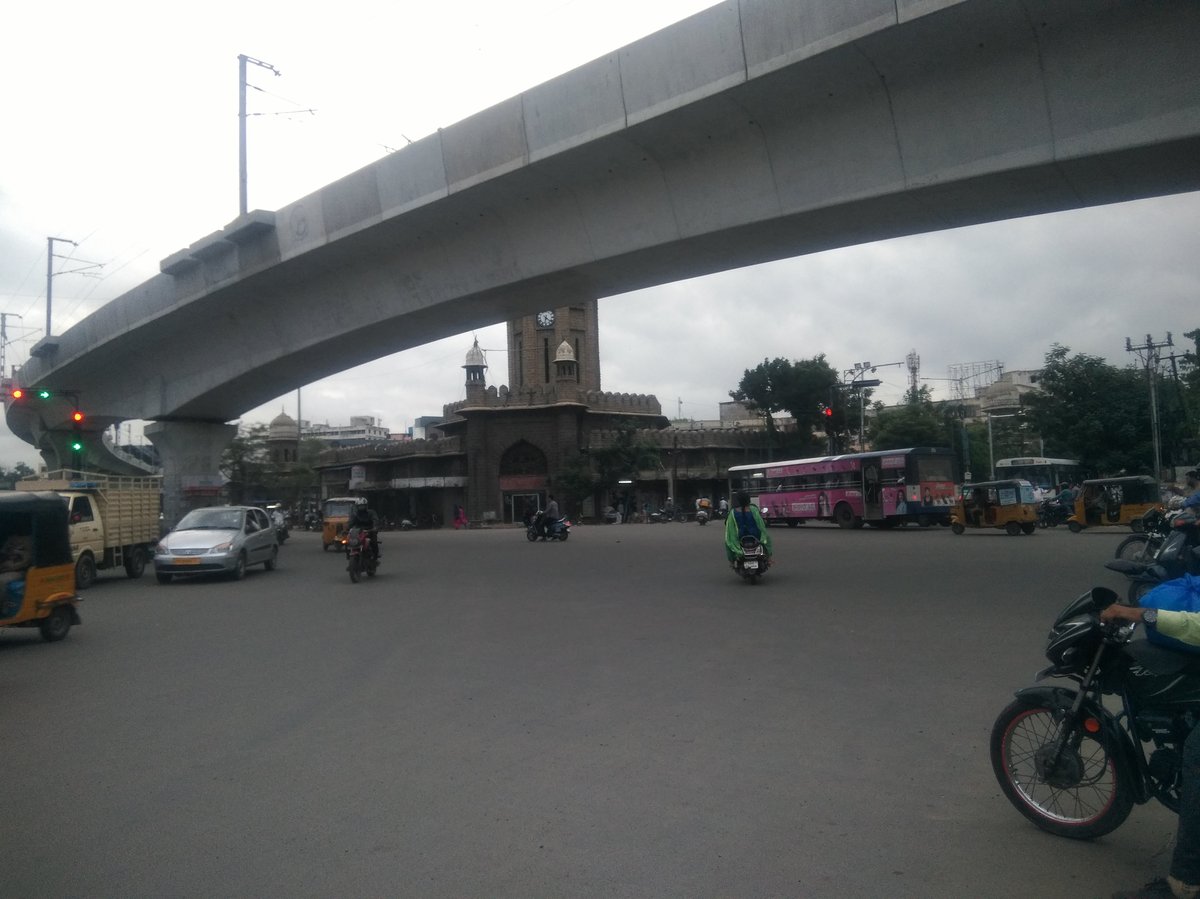 MJ Market in Abids area of Hyderabad bustling with shops and people