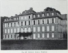 West front view of Biebrich Schloss, a historic palace in Germany with classic architecture