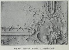 Close-up of the flat ceiling corner detail at Biebrich Schloss