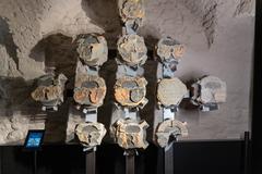Colorfully painted keystones with monks' coats of arms