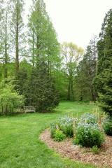 Scenic view of Morris Arboretum with blooming flowers and lush greenery