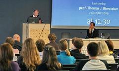 Thomas J. Biersteker lecturing on UN sanctions and global governance