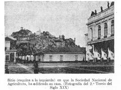 Historical site corner in Chile where the National Agriculture Society building will be constructed in the 19th century
