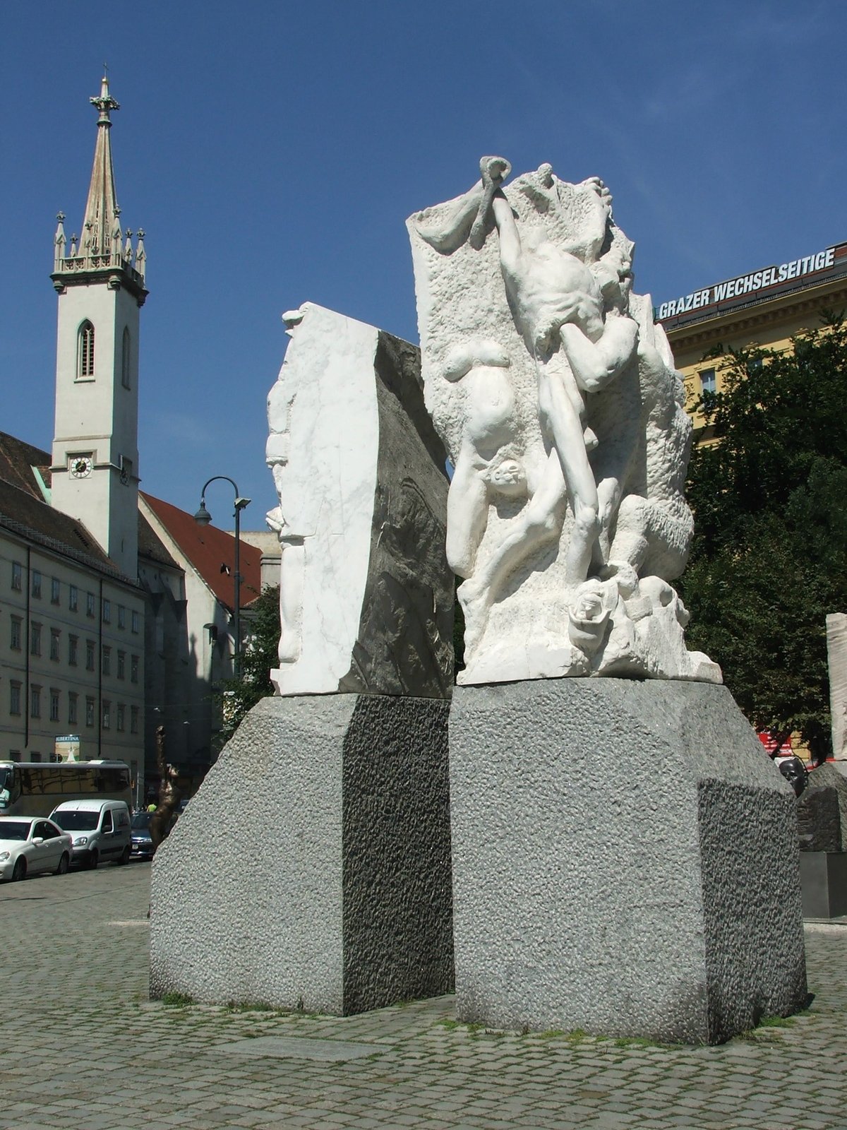 Monument Against War and Fascism by Alfred Hrdlicka