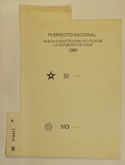 Document from the military regime of Augusto Pinochet in Chile, 1980 plebiscite constitution