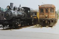 Historic steam and electric locomotives at National Museum of Transportation St. Louis 1990