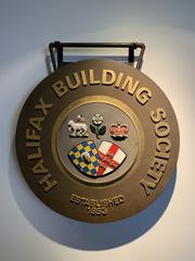 Historic Halifax Building Society sign from 1853 at the Museum on the Mound in Edinburgh