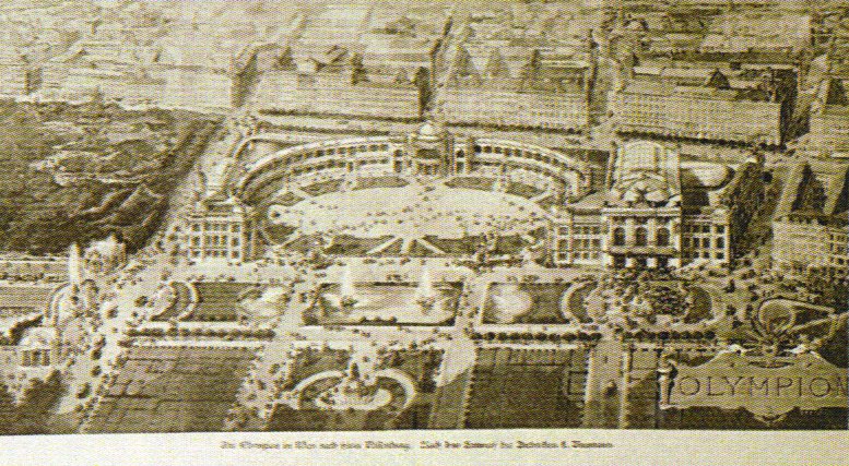 Architect Baumann's grand architectural plans for the Viennese Olympion