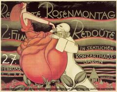 Vintage lithograph poster for Rosenmontag Redoute 1922 at Vienna Konzerthaus
