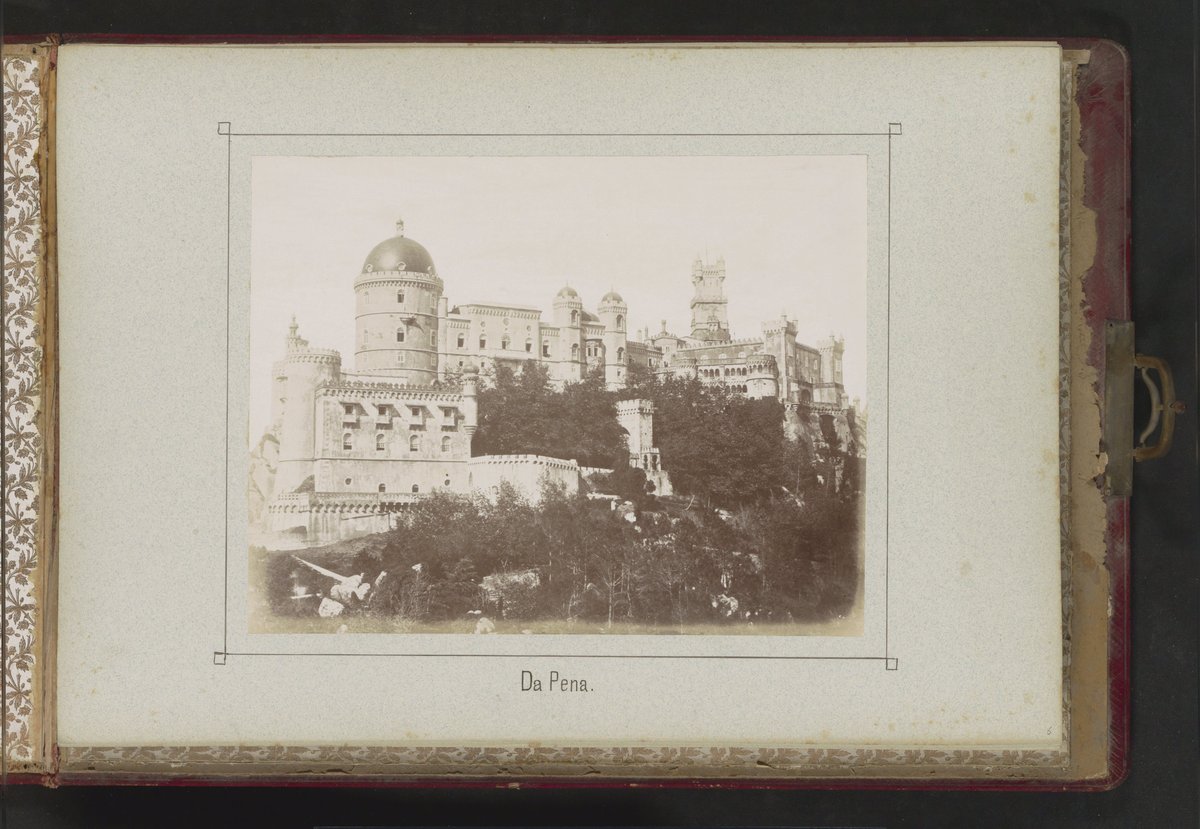 Historic photograph of the Pena Palace in Lisbon taken around 1880-1900