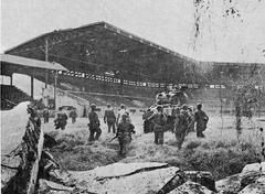 U.S. troops at Rizal Baseball Stadium in Manila during World War II
