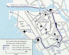 Historic map illustrating the Capture of Manila in 1898