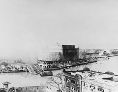 U.S. troops attacking the heavily damaged Manila post office building during World War II on 26 February 1945